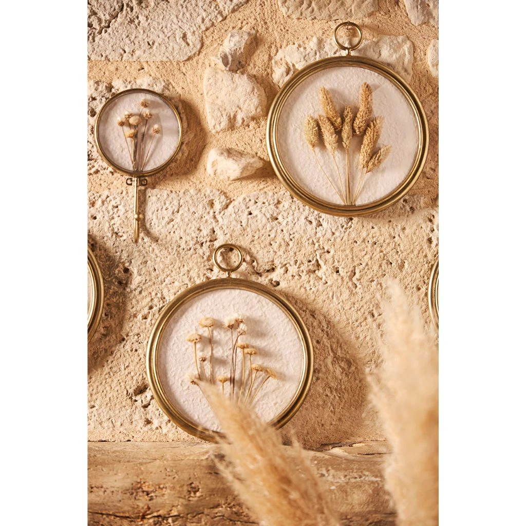 Déco Murale Médaillon En Fer (x3) Fleurs Séchées 2 Déco Murale Médaillon En Fer (x3) Fleurs Séchées – Image 2