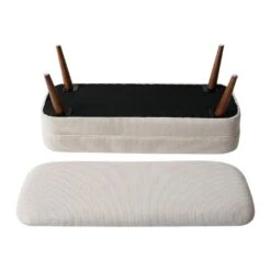 Banc Coffre En Velours Côtelé écru - Eleonor -Magasin Général Pour La Maison 320034 frn04 hd