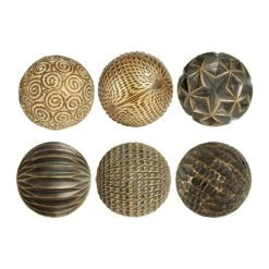 Boules Déco X6 Fernoir Patiné En Polyrésine