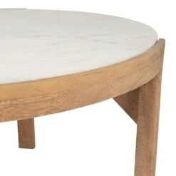 Table Basse Rond En Manguier Et Marbre Naturel Et Blanc D80cm - Agate 14 Table Basse Rond En Manguier Et Marbre Naturel Et Blanc D80cm - Agate -Magasin Général Pour La Maison 39985 packshot 3