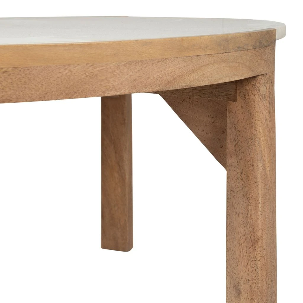 Table Basse Rond En Manguier Et Marbre Naturel Et Blanc D80cm - Agate 8 Table Basse Rond En Manguier Et Marbre Naturel Et Blanc D80cm - Agate – Image 8