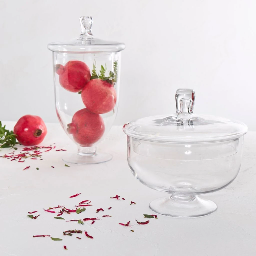 Coupe Sur Pied En Verre Avec Couvercle D24cm - Eloise 2 Coupe Sur Pied En Verre Avec Couvercle D24cm - Eloise – Image 2