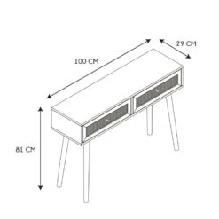 Console 2 Tiroirs En Bois Naturel - Baia 11 Console 2 Tiroirs En Bois Naturel - Baia -Magasin Général Pour La Maison 633652 sch ma