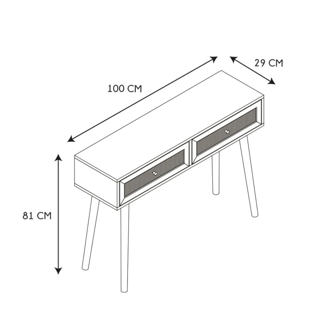 Console 2 Tiroirs En Bois Naturel - Baia 6 Console 2 Tiroirs En Bois Naturel - Baia – Image 6