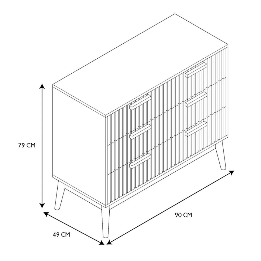 Commode 3 Tiroirs En Pin Naturel - Kara 3 Commode 3 Tiroirs En Pin Naturel - Kara – Image 3