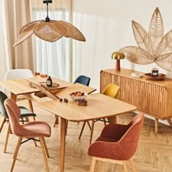 Table à Manger Extensible En Placage Et Chêne Naturel 140(+40)X90CM - Sublime 8 Table à Manger Extensible En Placage Et Chêne Naturel 140(+40)X90CM - Sublime -Magasin Général Pour La Maison 662265 amb 1