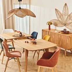 Table à Manger Extensible En Placage Et Chêne Naturel 140(+40)X90CM - Sublime 11 Table à Manger Extensible En Placage Et Chêne Naturel 140(+40)X90CM - Sublime -Magasin Général Pour La Maison 662265 amb 2