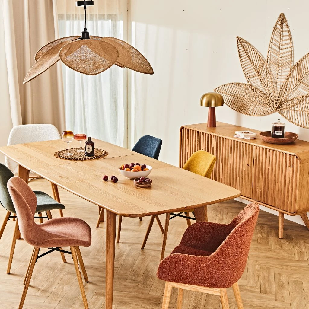 Table à Manger Extensible En Placage Et Chêne Naturel 140(+40)X90CM - Sublime 7 Table à Manger Extensible En Placage Et Chêne Naturel 140(+40)X90CM - Sublime – Image 7