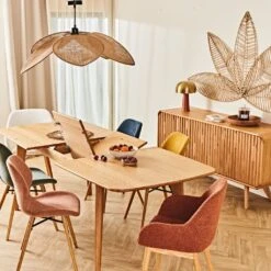 Table à Manger Extensible En Placage Et Chêne Naturel 140(+40)X90CM - Sublime 12 Table à Manger Extensible En Placage Et Chêne Naturel 140(+40)X90CM - Sublime -Magasin Général Pour La Maison 662265 amb 5