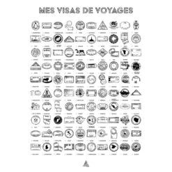 Affiche Visas De Voyages 50x70cm