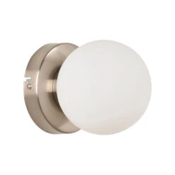 Applique En Metal Et Verre H12cm Alu Brosse - Seventy