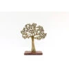 Arbre De Vie Doré Sur Socle En Bois De Manguier H26.5cm