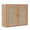 Armoire Murale 2 Portes Bois Et Cannage 60xh50cm - Baia