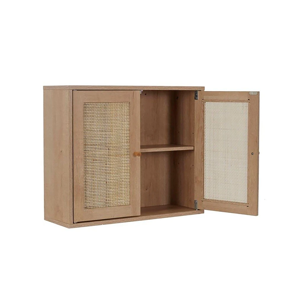 Armoire Murale 2 Portes Bois Et Cannage 60xh50cm - Baia 2 Armoire Murale 2 Portes Bois Et Cannage 60xh50cm - Baia – Image 2