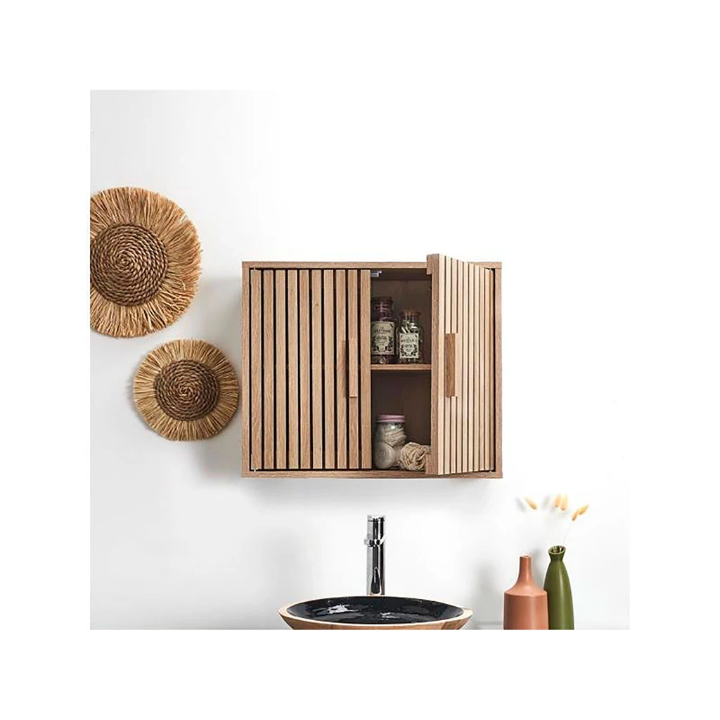 Armoire Murale 2 Portes En Bois 60xh50cm - Kara 3 Armoire Murale 2 Portes En Bois 60xh50cm - Kara – Image 3