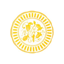 Assiette à Dessert En Porcelaine Jaune D21cm - Napoli