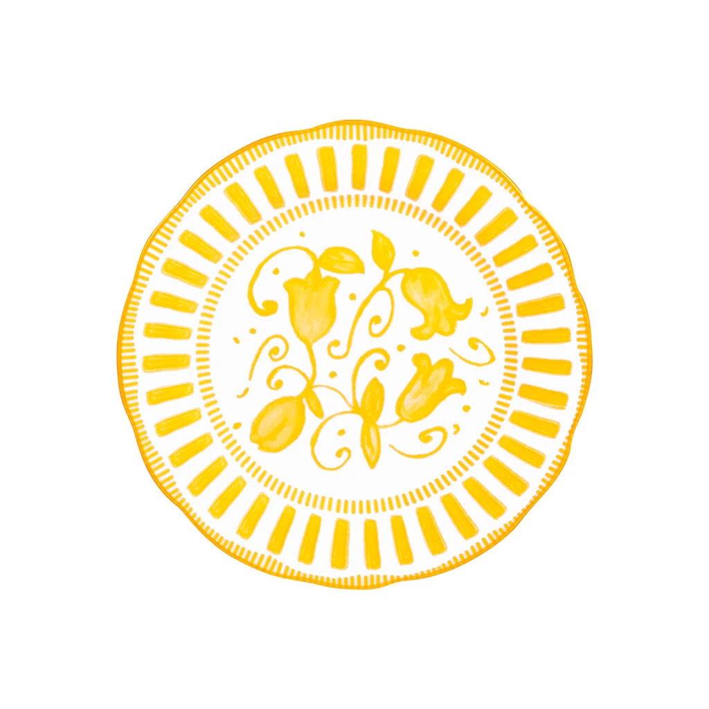 Assiette à Dessert En Porcelaine Jaune D21cm - Napoli 1 Assiette à Dessert En Porcelaine Jaune D21cm - Napoli