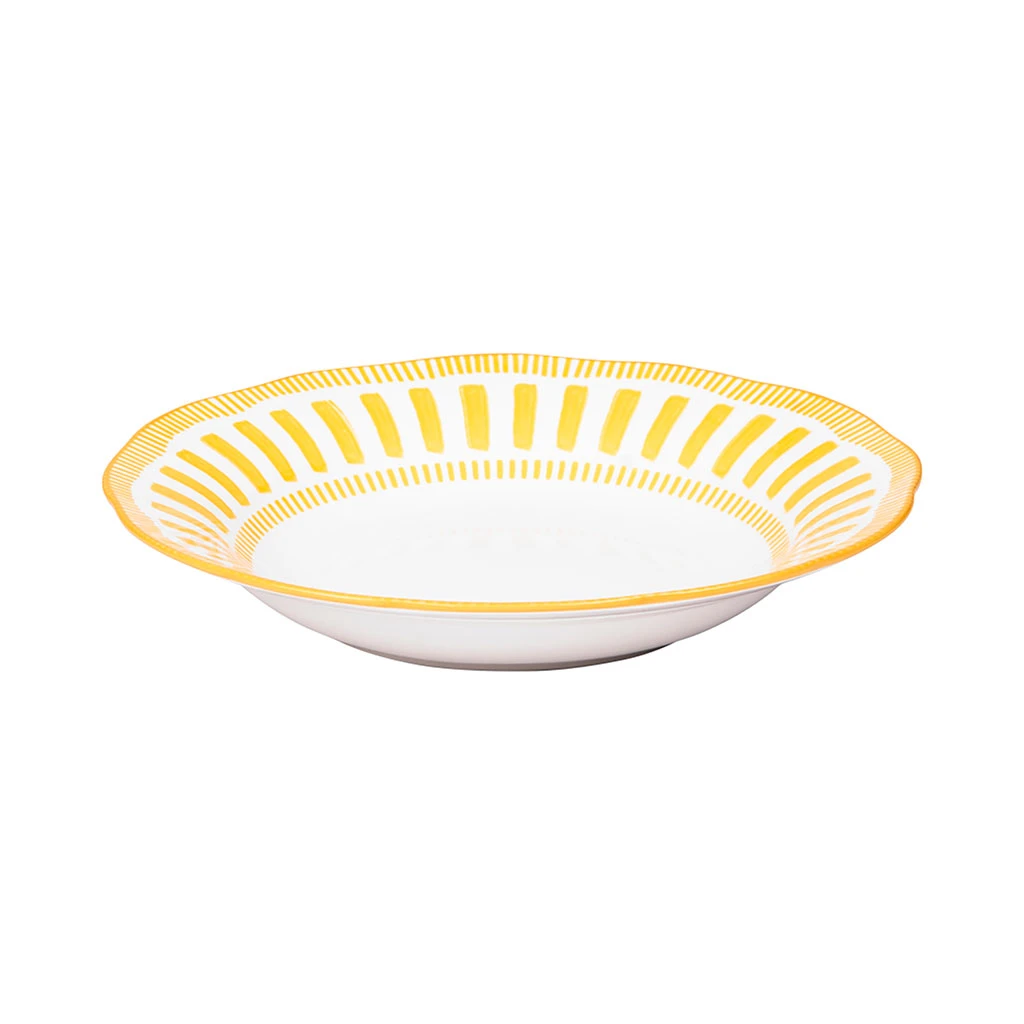 Assiette Calotte En Porcelaine Jaune D22cm - Napoli 2 Assiette Calotte En Porcelaine Jaune D22cm - Napoli – Image 2