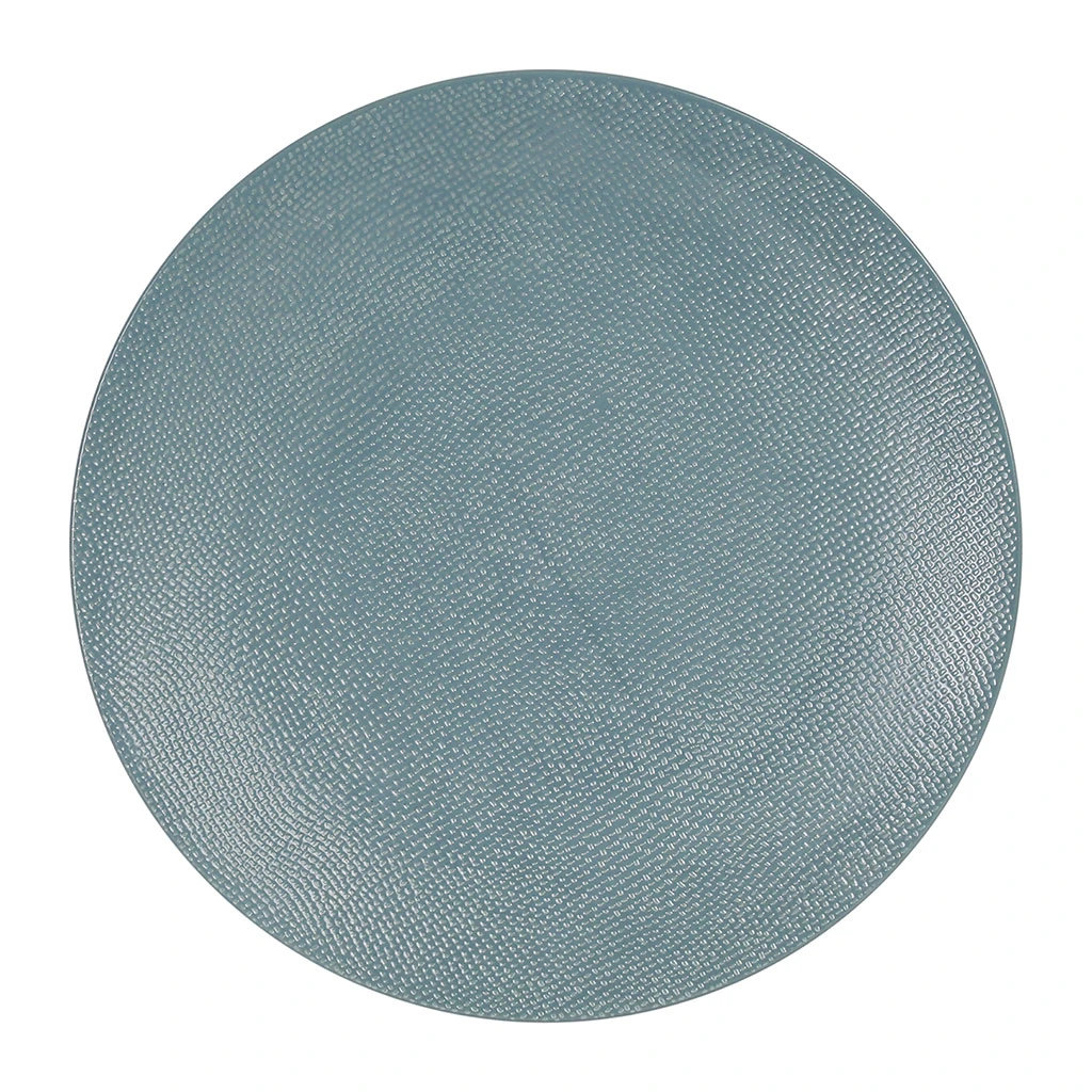 Assiette Plate En Gres Bleu D27cm - Vesuvio 2 Assiette Plate En Gres Bleu D27cm - Vesuvio – Image 2