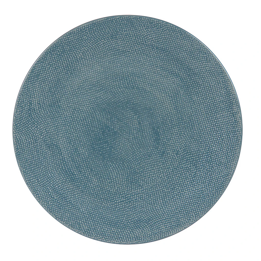 Assiette Plate En Gres Bleu D27cm - Vesuvio 1 Assiette Plate En Gres Bleu D27cm - Vesuvio