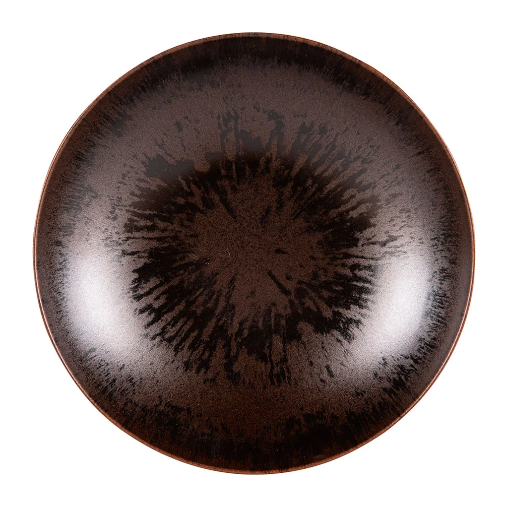 Assiette Plate En Grès Marron D27cm - Onyx 1 Assiette Plate En Grès Marron D27cm - Onyx