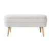 Banc Coffre Bouclette Blanc - Eleonor