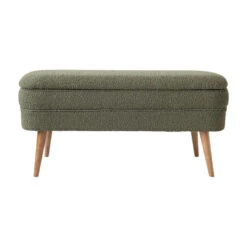 Banc Coffre Bouclette Vert - Eleonor