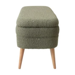 Banc Coffre Bouclette Vert - Eleonor -Magasin Général Pour La Maison banc coffre bouclette vert eleonor 320051 320051 FRN03 WEB