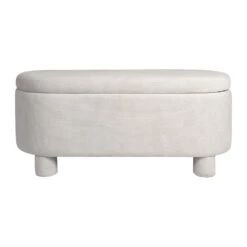 Banc Coffre En Tissu écru - Tessia