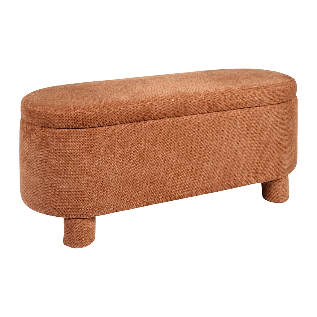Banc Coffre En Tissu Terracotta - Tessia 2 Banc Coffre En Tissu Terracotta - Tessia – Image 2