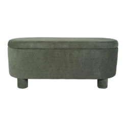 Banc Coffre En Tissu Vert - Tessia