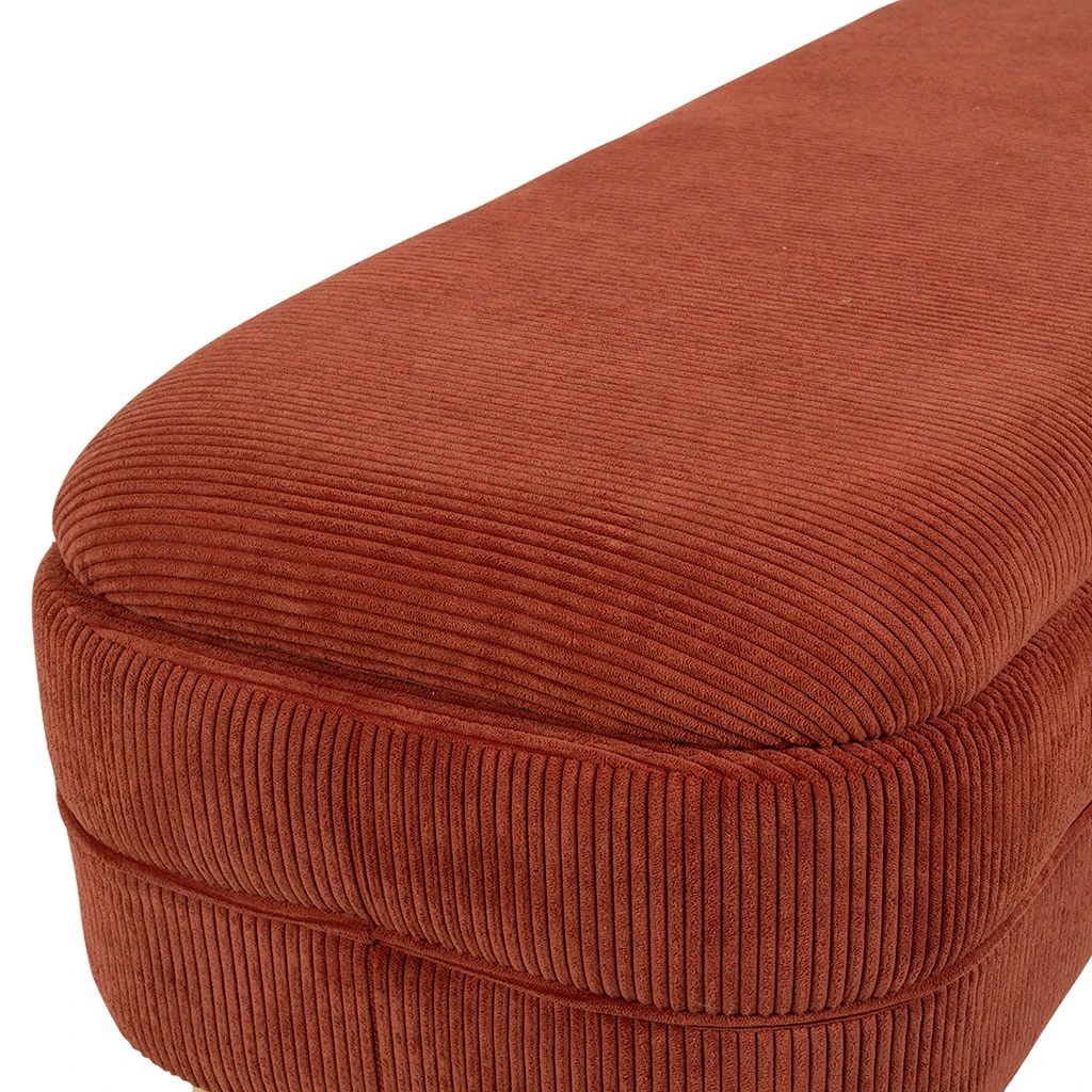 Banc Coffre En Velours Côtelé Terracotta - Eleonor 6 Banc Coffre En Velours Côtelé Terracotta - Eleonor – Image 6