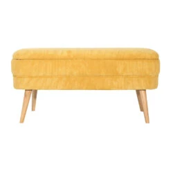 Banc Coffre En Velours Côtelé Moutarde - Eleonor