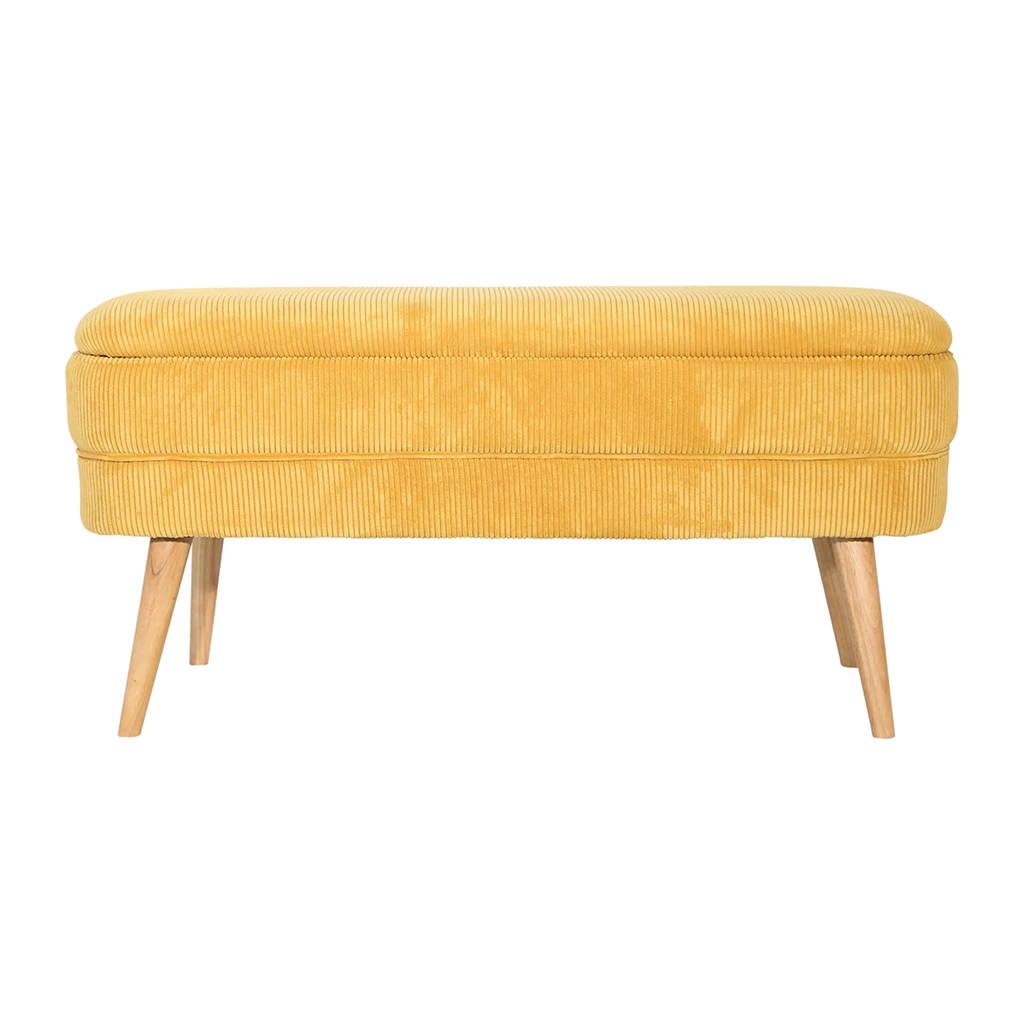 Banc Coffre En Velours Côtelé Moutarde - Eleonor 1 Banc Coffre En Velours Côtelé Moutarde - Eleonor
