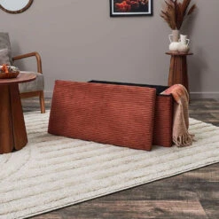 Banc Coffre Pliable En Tissu Côtelé Terracotta - Scarlett 7 Banc Coffre Pliable En Tissu Côtelé Terracotta - Scarlett -Magasin Général Pour La Maison banc coffre pliable en tissu cotele terracotta scarlett 673378 673378 FRN06 WEB