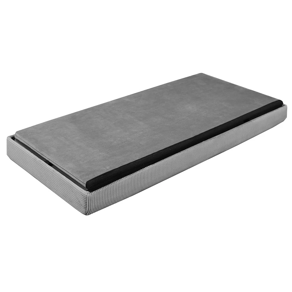 Banc Coffre Pliable En Velours Côtelé Gris - Julia 5 Banc Coffre Pliable En Velours Côtelé Gris - Julia – Image 5