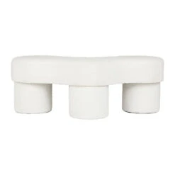 Banc Bouclette Et Fer Blanc - Organic 6 Banc Bouclette Et Fer Blanc - Organic -Magasin Général Pour La Maison banc en polyester et fer blanc organic 77574 77574 DET02 WEB