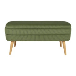 Banc Coffre En Velours Côtelé Kaki - Eleonor