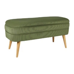 Banc Coffre En Velours Côtelé Kaki - Eleonor -Magasin Général Pour La Maison banc en polyester metal kaki eleonor 320015 320015 DET01 WEB