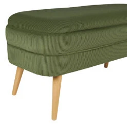 Banc Coffre En Velours Côtelé Kaki - Eleonor -Magasin Général Pour La Maison banc en polyester metal kaki eleonor 320015 320015 DET03 WEB