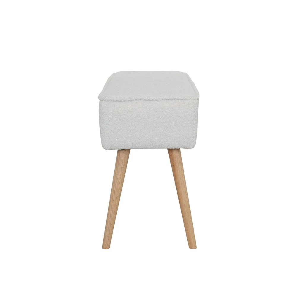 Banc En Tissu Bouclette Ecru - Popy 3 Banc En Tissu Bouclette Ecru - Popy – Image 3