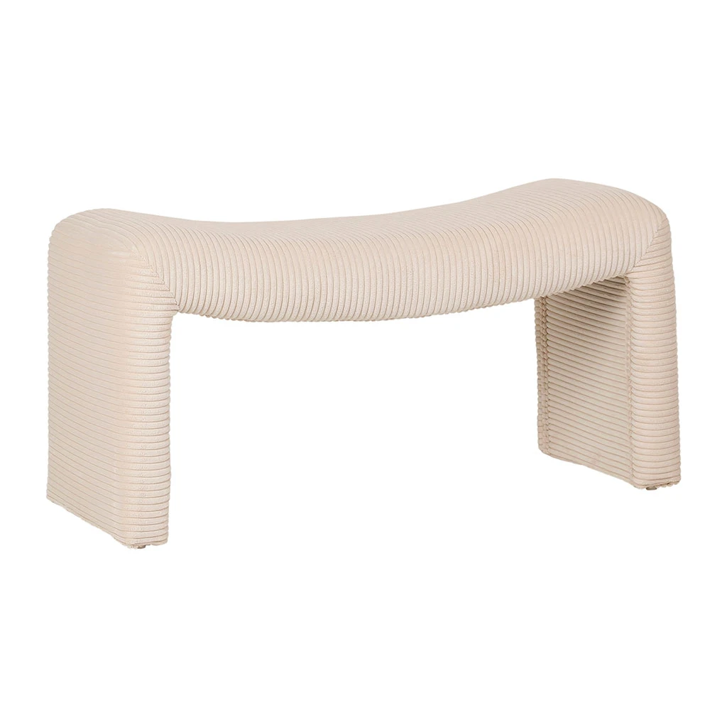 Banc En Velours Côtelé écru - Minimal 2 Banc En Velours Côtelé écru - Minimal – Image 2