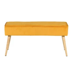 Banc Scandinave Velours Moutarde - Popy