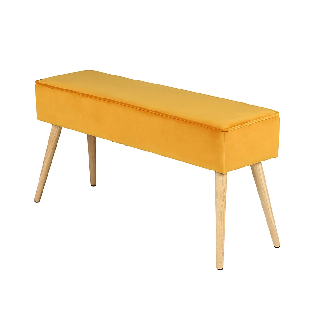 Banc Scandinave Velours Moutarde - Popy 2 Banc Scandinave Velours Moutarde - Popy – Image 2