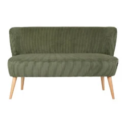 Banquette 2 Places En Velours Côtelé Kaki - Eleonor