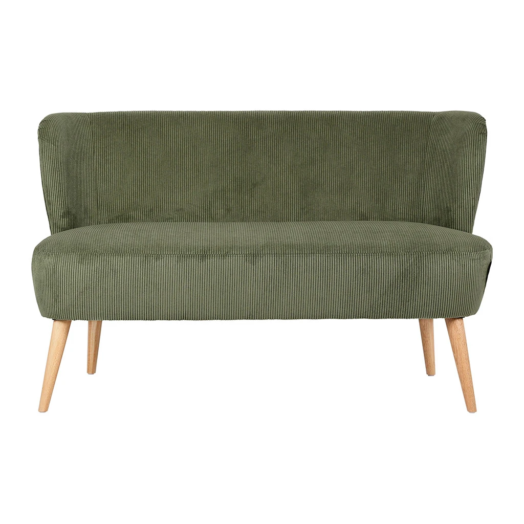 Banquette 2 Places En Velours Côtelé Kaki - Eleonor 1 Banquette 2 Places En Velours Côtelé Kaki - Eleonor