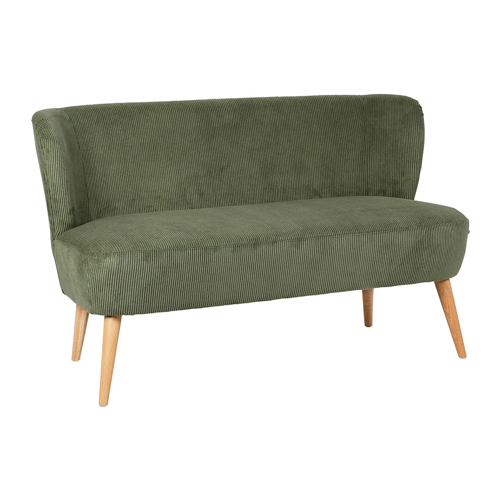 Banquette 2 Places En Velours Côtelé Kaki - Eleonor 2 Banquette 2 Places En Velours Côtelé Kaki - Eleonor – Image 2