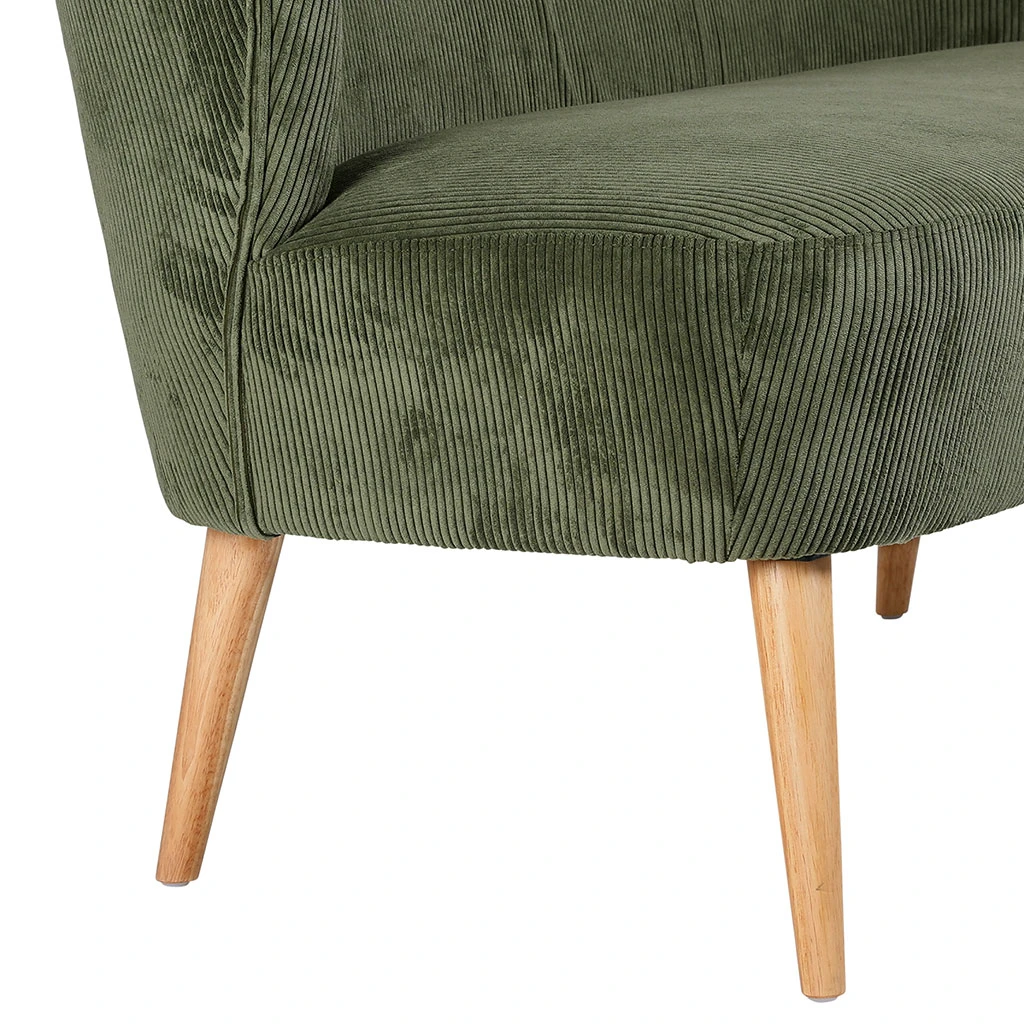 Banquette 2 Places En Velours Côtelé Kaki - Eleonor 4 Banquette 2 Places En Velours Côtelé Kaki - Eleonor – Image 4
