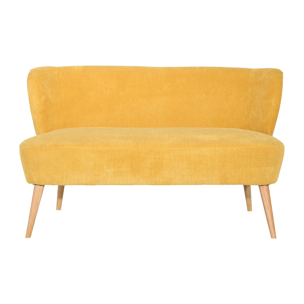 Banquette 2 Places En Velours Côtelé Moutarde - Eleonor 1 Banquette 2 Places En Velours Côtelé Moutarde - Eleonor
