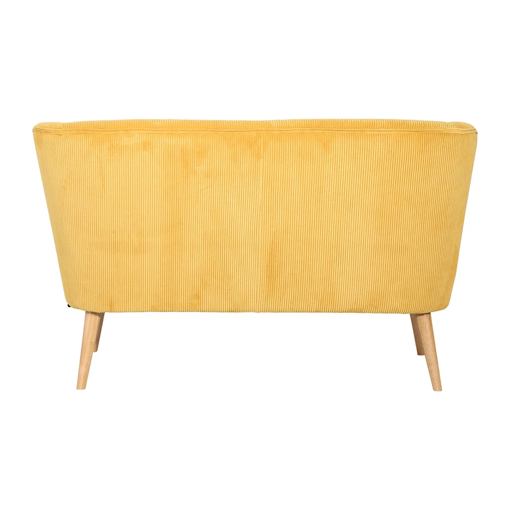 Banquette 2 Places En Velours Côtelé Moutarde - Eleonor 2 Banquette 2 Places En Velours Côtelé Moutarde - Eleonor – Image 2